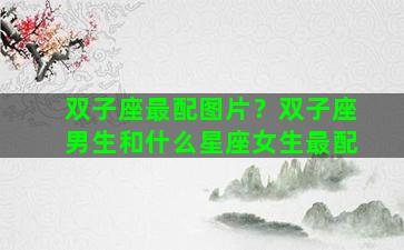 双子座最配图片？双子座男生和什么星座女生最配