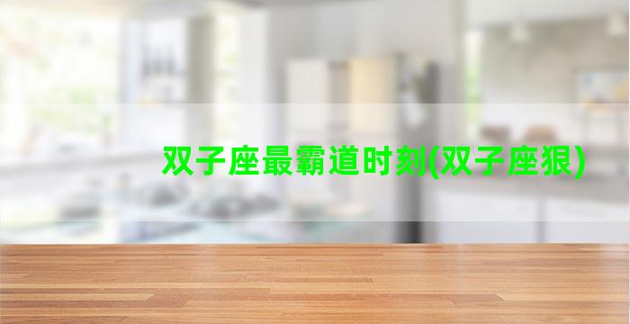 双子座最霸道时刻(双子座狠)