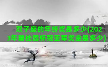 双子座的年终奖是多少(2023年碧桂园杯冠亚军奖金是多少)