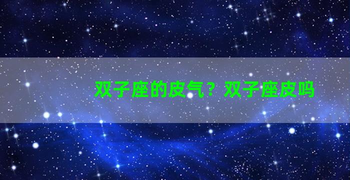 双子座的皮气？双子座皮吗