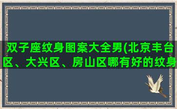 双子座纹身图案大全男(北京丰台区、大兴区、房山区哪有好的纹身店，不要太贵的)