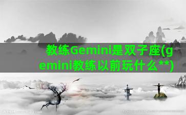 教练Gemini是双子座(gemini教练以前玩什么**)